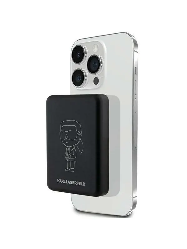 Karl Lagerfeld NFT Outline Ikonik MagSafe 5000mAh induction power bank - black - 5000 mAh