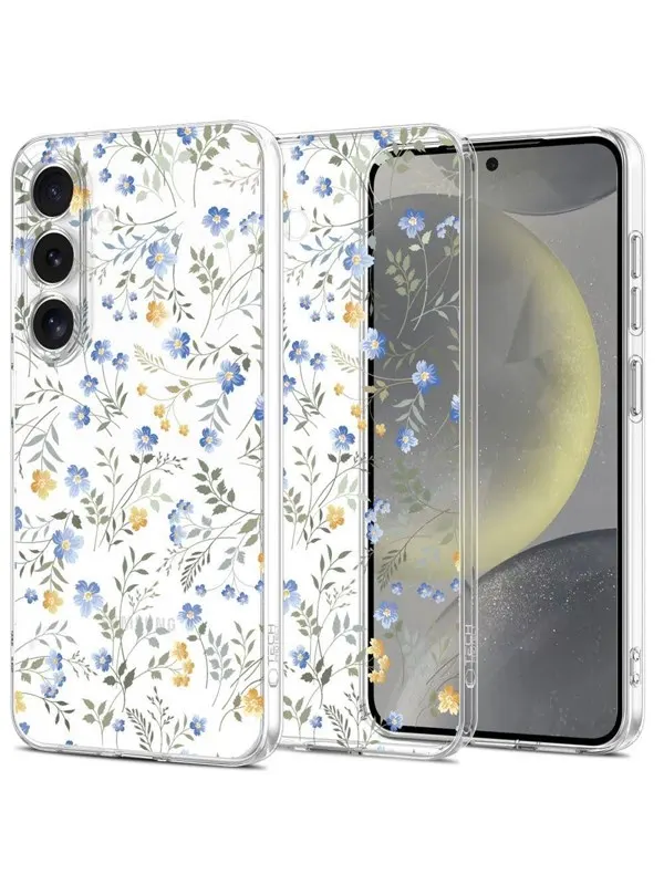 Tech-Protect FlexAir Case for Samsung Galaxy S25 - Daisies with Leaves