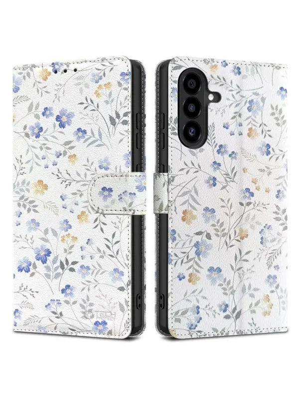 Tech-Protect Wallet Case for Samsung Galaxy A26 5G / A17 4G / 5G - Daisies with Leaves
