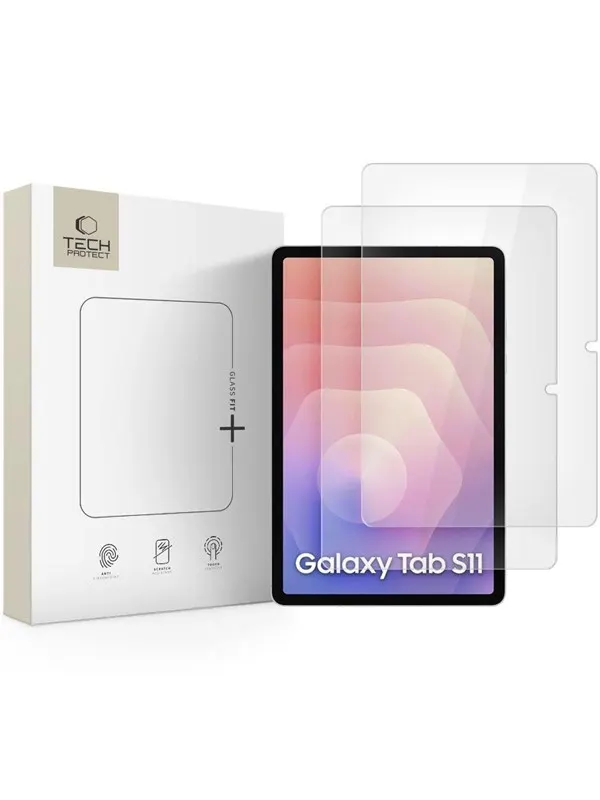 Tech-Protect Glass Fit+ 2-pack Tempered Glass for Samsung Galaxy Tab S11 11.0 - Clear