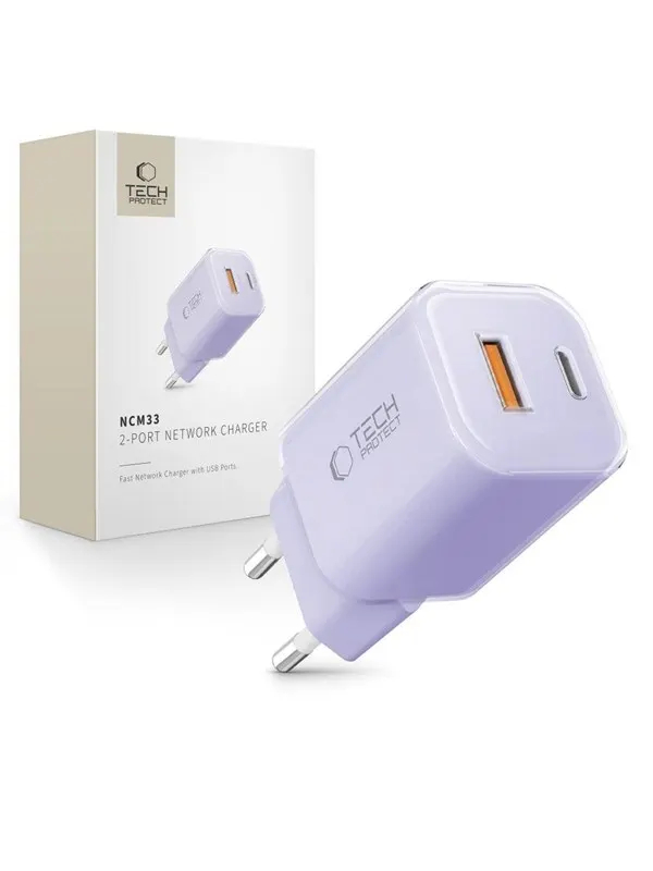 Tech-Protect NCM33 PD 33W QC3.0 USB-C / USB-C - Purple
