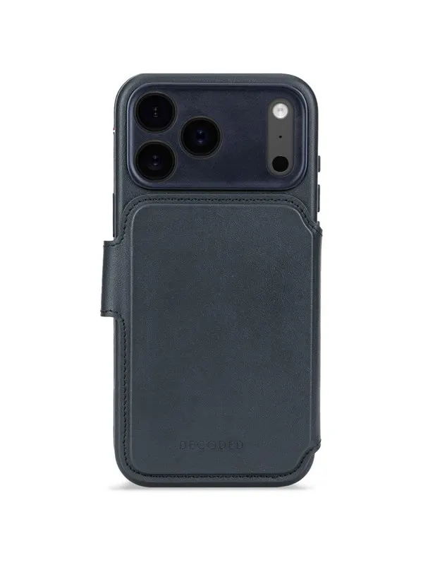 Decoded - Leather Detachable Wallet for iPhone 17 Pro - Navy Shadow
