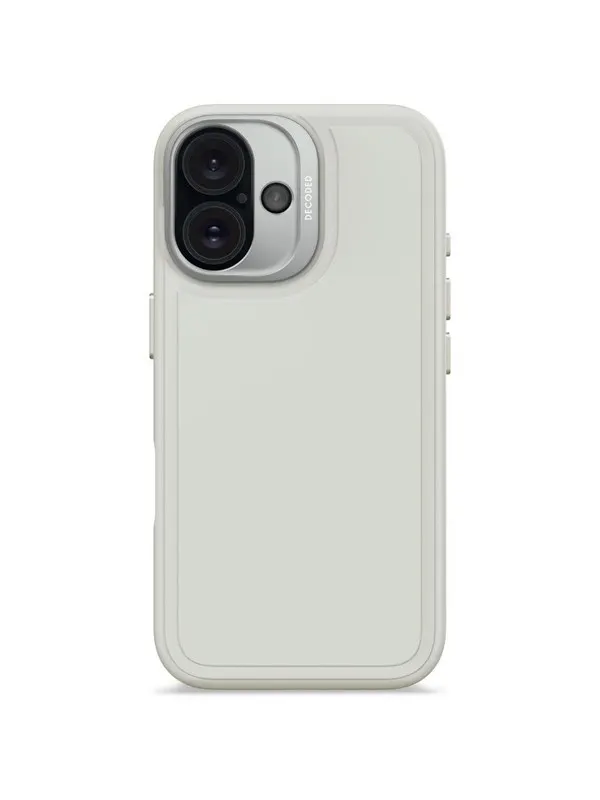 Decoded AntiMicrobial Silicone StacksBackcover for iPhone 16 Stone Grey (Clay)