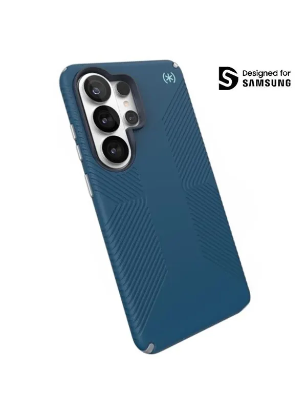Speck Presidio2 Grip Magnet - Samsung Galaxy S26 Ultra MagSafe Case - Deep Sea/Silver Metallic/Spell Blue