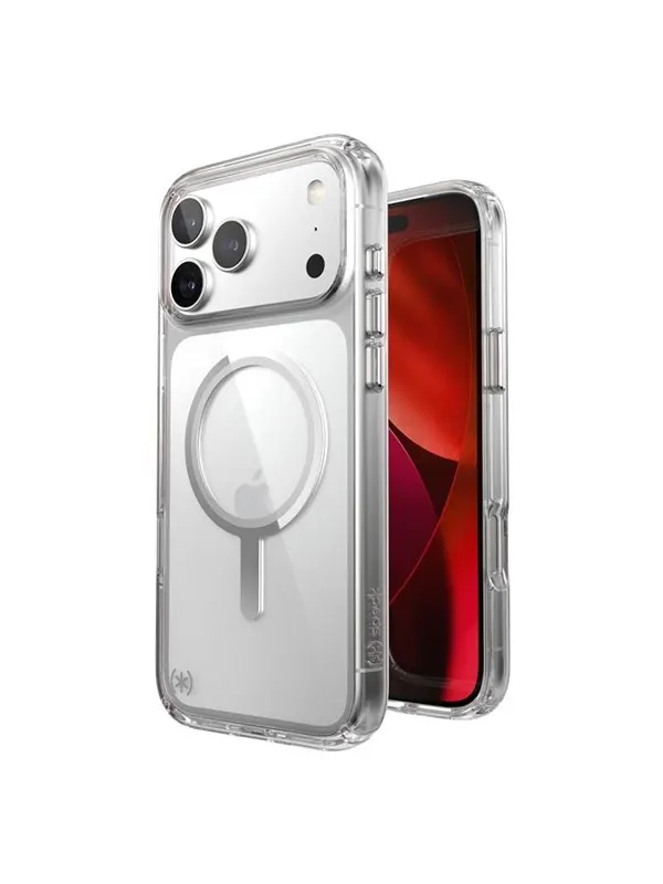 Speck Presidio Perfect Clear MagSafe - iPhone 17 Pro Max Case - Clear / Silver