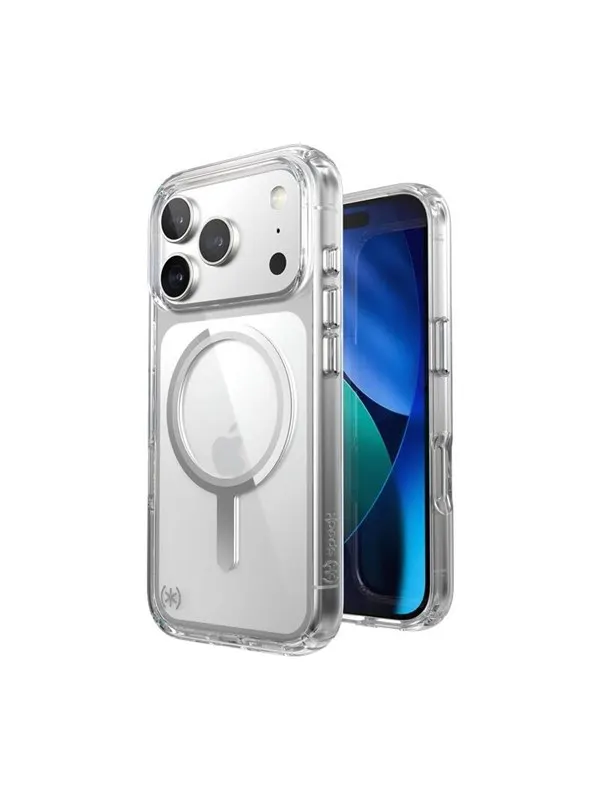 Speck Presidio Perfect Clear MagSafe - iPhone 17 Pro Case - Clear / Silver