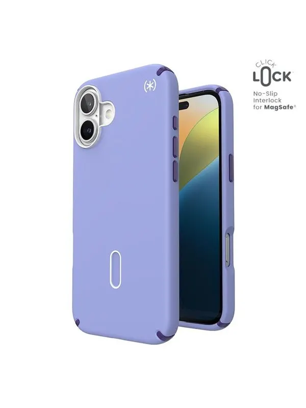Speck Presidio2 Pro ClickLock & MagSafe - iPhone 16 Plus Case - Future Lavender / Cassis Purple / White