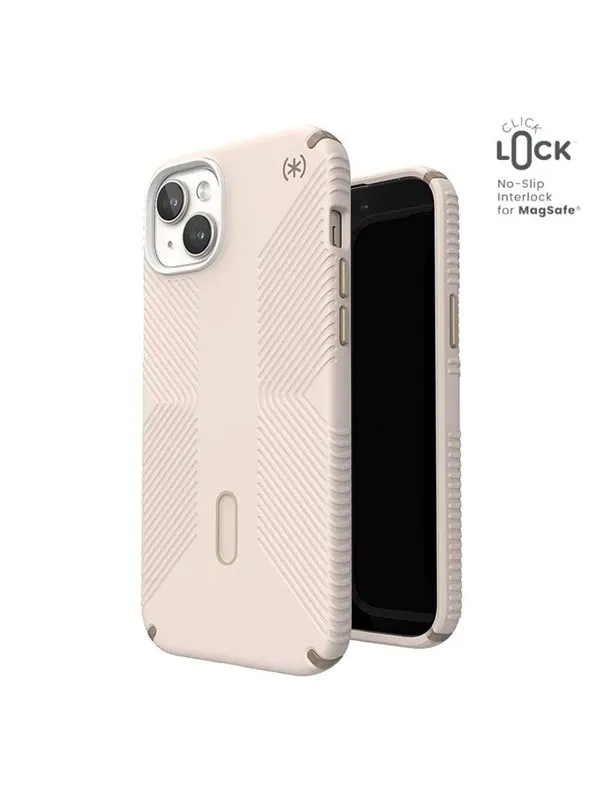 Speck Presidio2 Grip ClickLock &amp; Magsafe - iPhone 15 Plus / iPhone 14 Plus Case - Bleached Bone / Heirloom Gold / Hazel Brown