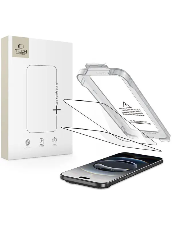 Tech-Protect Quick Set+ 2-pack Tempered Glass for iPhone 17 Air - Black