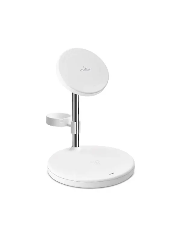 Puro Mag Station 3-in-1 Inductive Charger with Stand - White