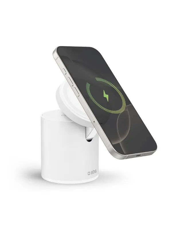 SBS 2-in-1 Wireless Magnetic Charging Station - White