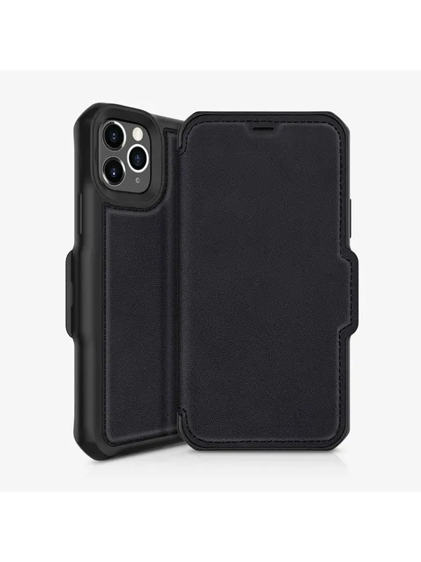 ITSKINS HYBRID FOLIO cover for iPhone 11 Max / XS Max®. Black with recycled leather