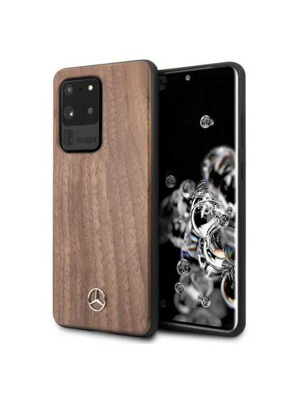 Mercedes Wood Line Walnut Case for Samsung Galaxy S20 Ultra - Brown