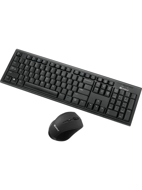 Sandberg Wireless Office DesktopSet - Tastatur & Mus set - ANSI - Svart