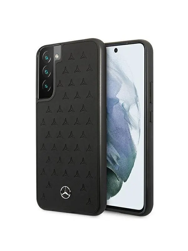 Mercedes Leather Stars Pattern Case for Samsung Galaxy S22+ - Black