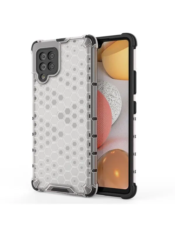 Hurtel Honeycomb Case Armor Cover with TPU Bumper for Samsung Galaxy A42 5G Transparent