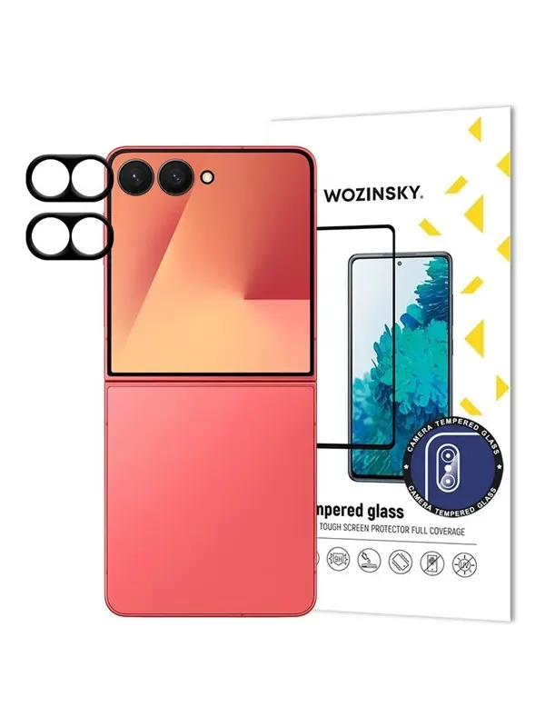 Wozinsky Black  Full Camera Glass for Samsung Galaxy Z Flip 7 Set of 2