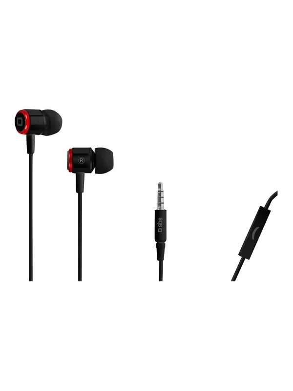 SBS in-ear stereohörlurar Studio Mix 40 - Svart/röd