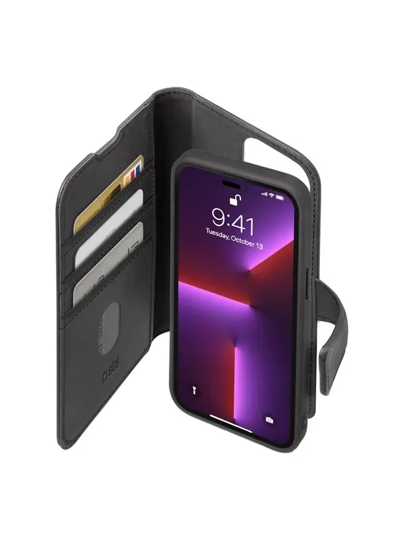 SBS Novelty bookcover med löstagbart skal för iPhone 14 Pro Max® - Svart