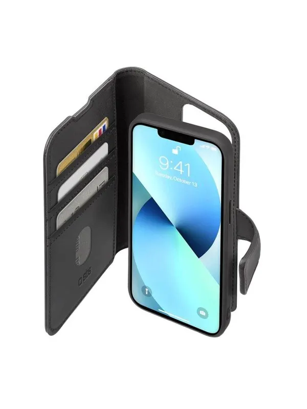 SBS bookcover med löstagbart skal för iPhone 13® - Svart