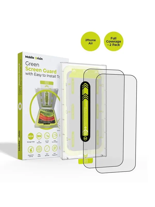 Mobile Origin Screen Guard with easy applicator - full coverage - 2 pack - iPhone Air