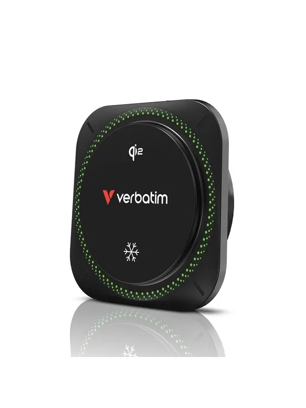Verbatim Charge 'n' Drive car wireless charging holder - Qi2 RGB lighting - 15 Watt
