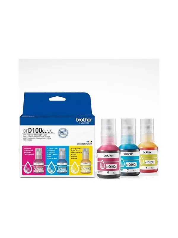 Brother BTD100CL Value Pack - 3-pack - high capacity - yellow cyan magenta - original - ink refill