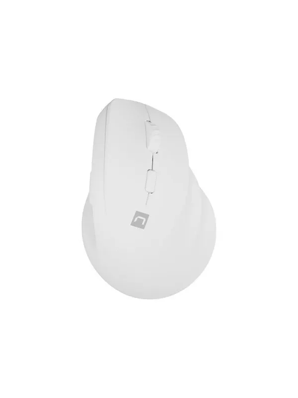 Natec CRAKE 2 - vertical mouse - Bluetooth 5.2 2.4 GHz - white - Vertical mouse - Optic - 6 knappar - Vit