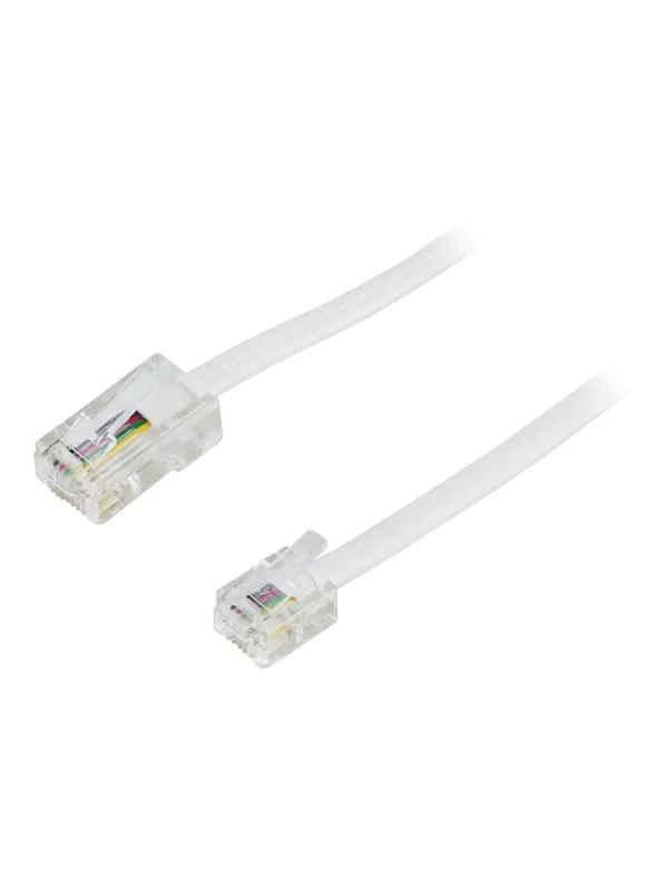 Deltaco phone cable - 5 m - white - Vit - 5m