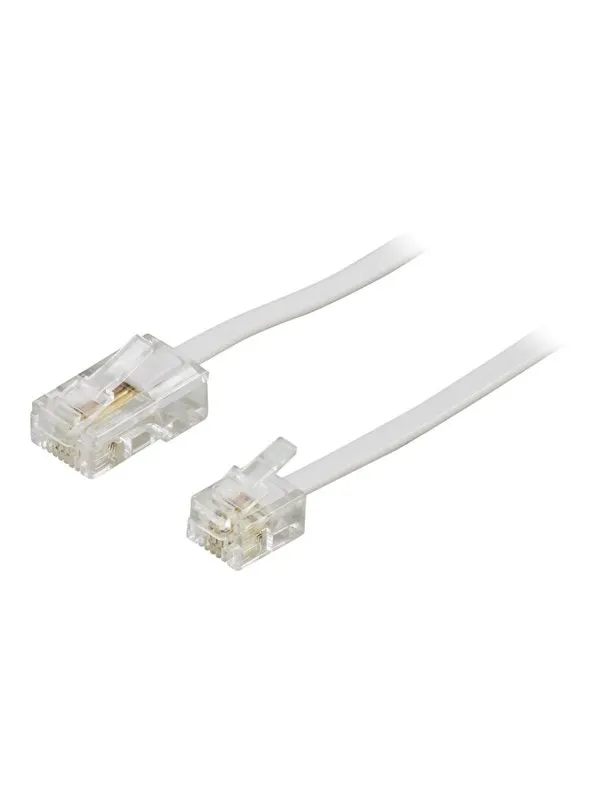 Deltaco phone cable - 3 m - white - Vit - 3m