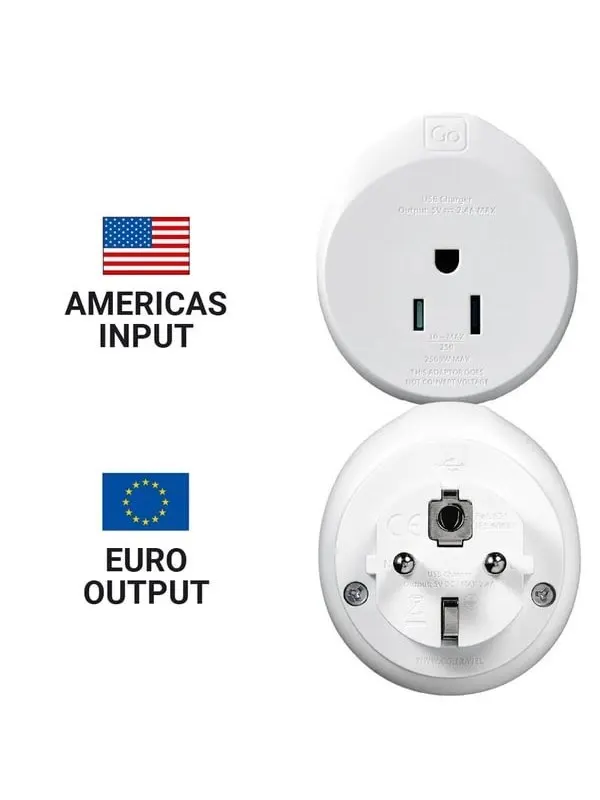 Go Travel USA-EU USB-A Adaptor (2.4A)