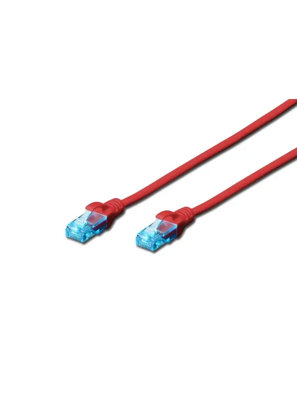 DIGITUS CAT 5e U-UTP Patch Cord - 0.5m - Röd - 0.5m