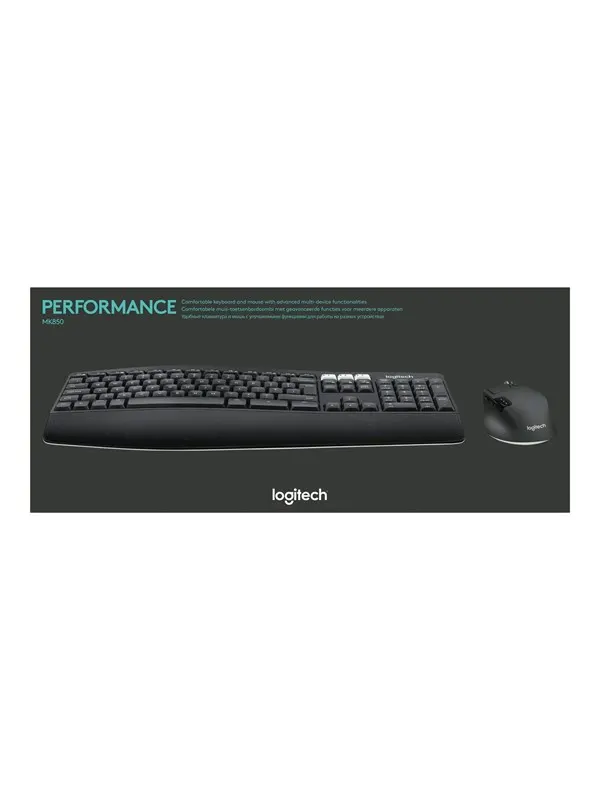 Logitech MK850 Performance - keyboard and mouse set - QWERTY - Italian Input Device - Tastatur & Mus set - Italiensk - Svart