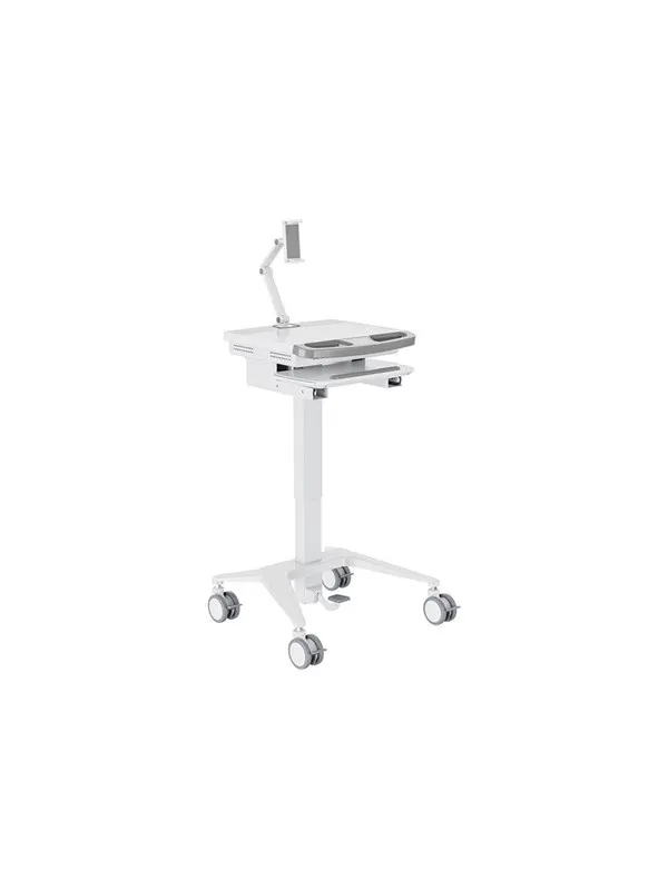 Multibrackets M Basic cart - for tablet / keyboard / mouse / notebook - white silver - Max 7.5 kg - recommended for