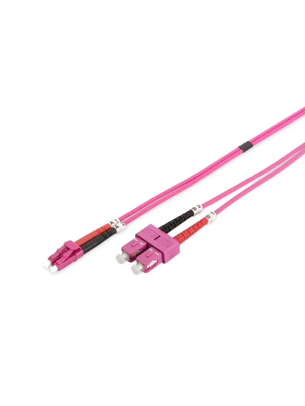 DIGITUS Fiber Optic Multimode Patch Cord OM4 LC / SC - 5m - Rosa - 5m