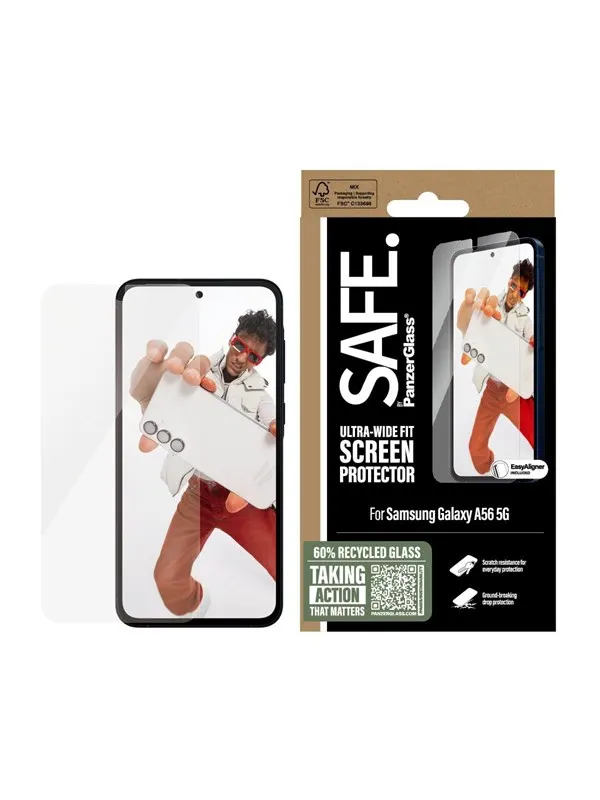 SAFE by PanzerGlass Screen Protector Samsung Galaxy A56 5G | Ultra-Wide Fit w. Aligner