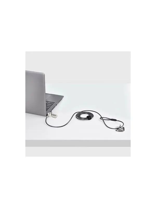 StarTech.com 10-Pack Dual-Access Laptop Lock 6.5ft (2m) Keyed Alike and Combination Security Cable Lock for K-Slot Devices Computer Anti-Theft Steel Cable - security cable lock