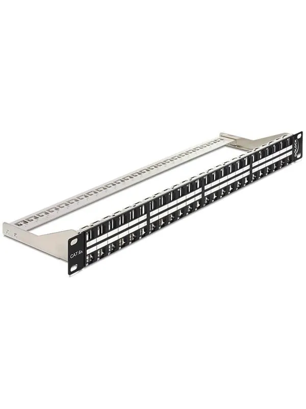 DeLOCK 19â³ Keystone Patch Panel 48 Port 1 U Black