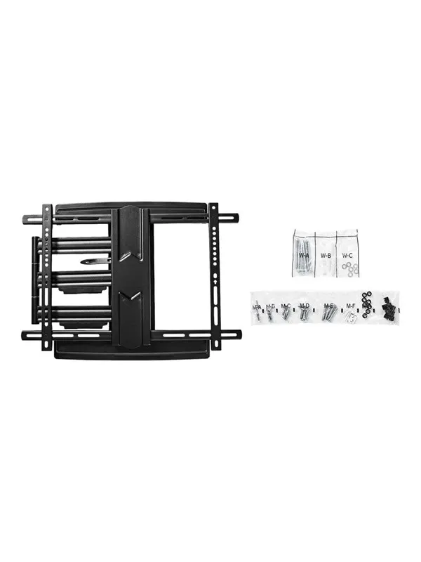 Nedis TVWM6550BK bracket - full-motion - for TV - black - Max 50 kg - recommended for 80"
