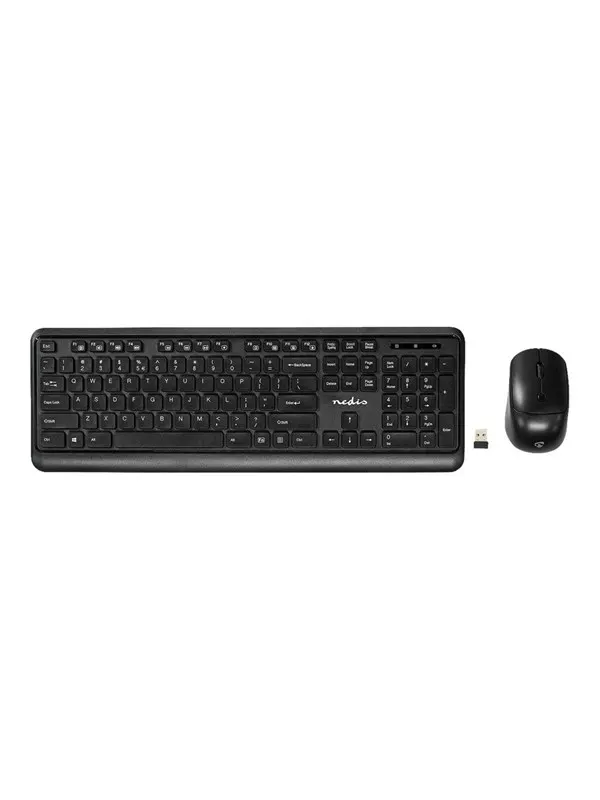 Nedis - keyboard and mouse set - QWERTY - US - black - Tastatur &amp; Mus set - Engelska (US) - Svart