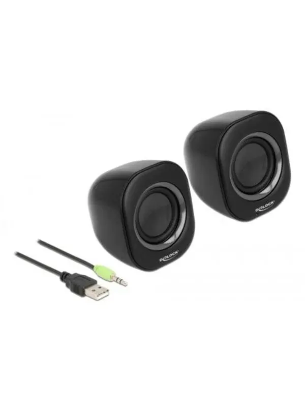 DeLOCK Mini Stereo PC Speaker - Black