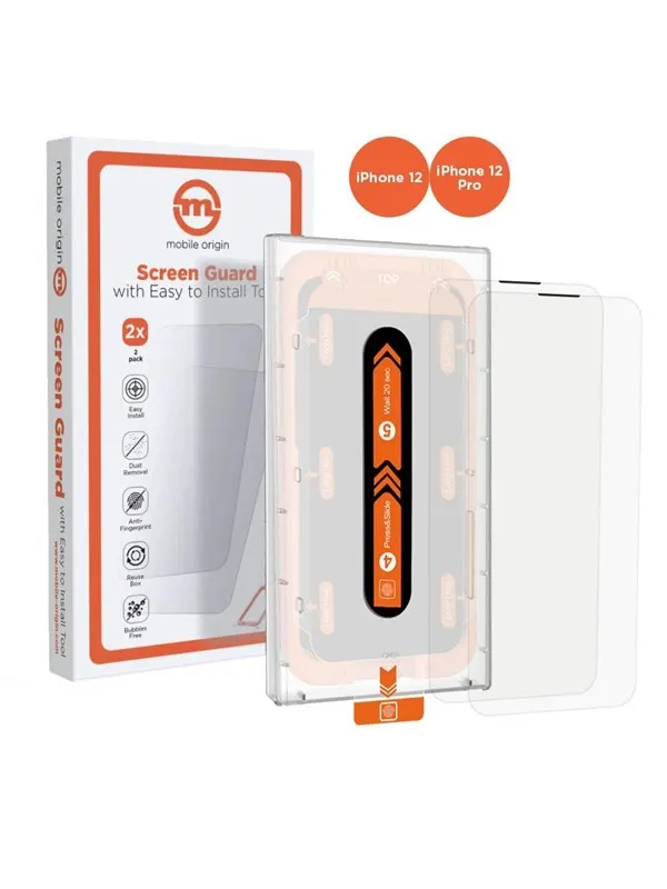 Mobile Origin Screen Guard iPhone 12 Pro / 12 with easy applicator 2 pack