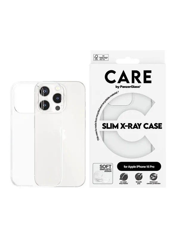 CARE by PanzerGlass Fashionable Case Transparent X-Ray Soft Basic iPhone 15 Pro
