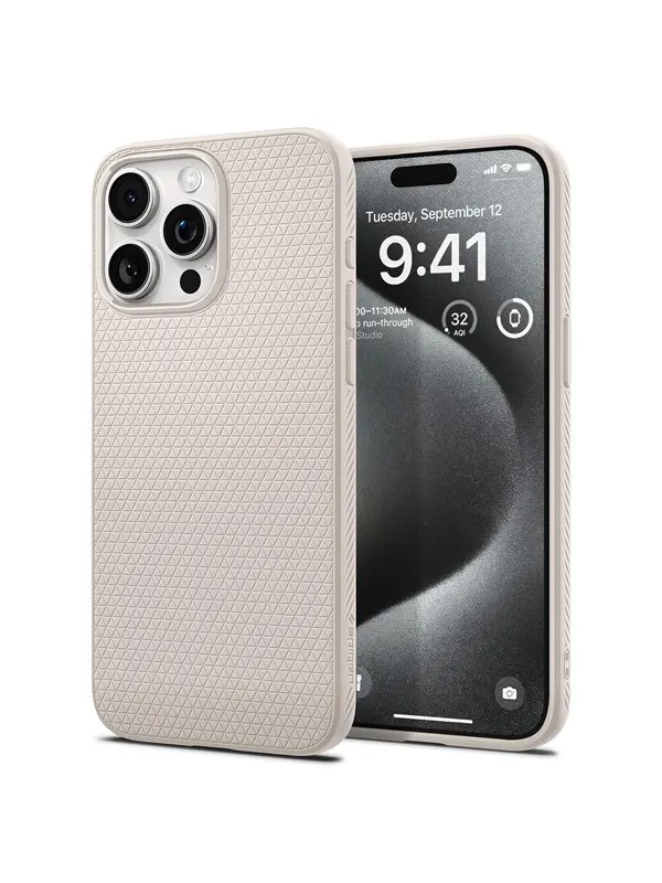 Spigen Liquid Air - natural titanium - iPhone 15 Pro