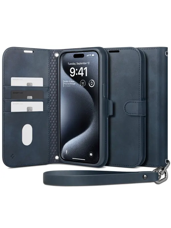 Spigen Wallet S Pro - navy - iPhone 15 Pro