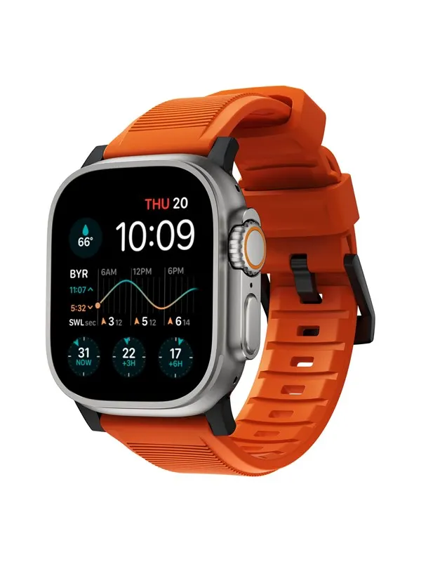 Nomad Rugged Strap - orange/black - AW Ultra 2/1 (49mm) 9/8/7 (45mm)/6/SE/5/4 (44mm)/3/2/1 (42mm)