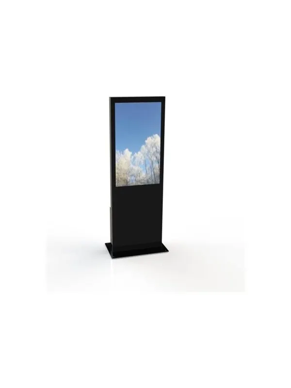 HI-ND stand - totem - for flat panel - standard 3 mm HC plexi - black - Max - recommended for 43"