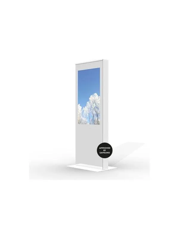 HI-ND stand - totem - for flat panel - standard 3 mm HC plexi - white - Max - recommended for 43"
