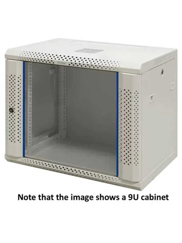 Deltaco 19? wall cabinet 6U 600 × 450 glass door white - Chassi - Wall mount - Vit