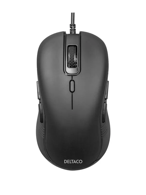 Deltaco MS-810 - Black - Mouse - 6 knappar - Svart